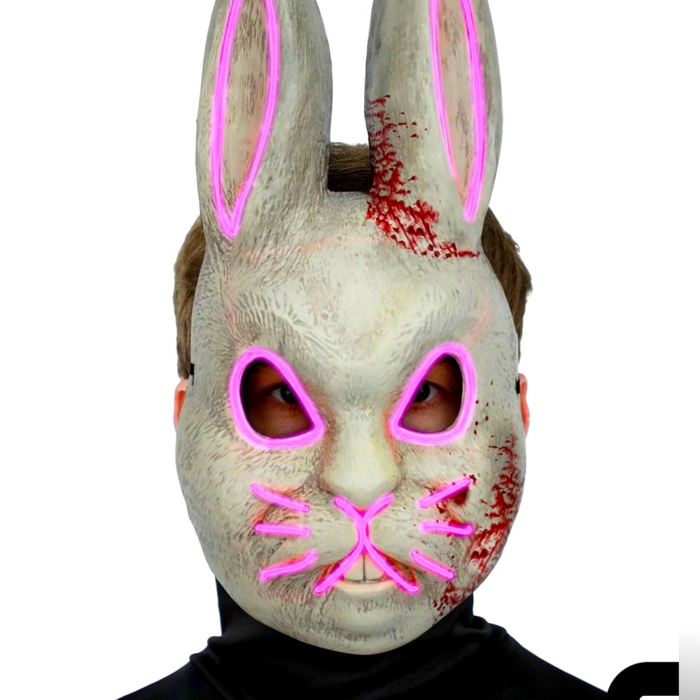 Light-Up EL Wire Bad Bunny Half Mask
